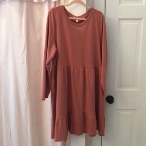 Sweatshirt Ruffle Hem Dress